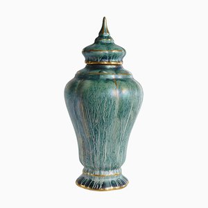 Art Deco Green Lustre Glaze Lidded Vase by Josef Ekberg for Gustavsberg, 1920s-RUK-1758067