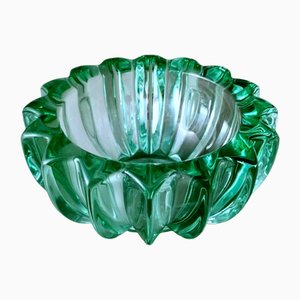 Art Deco Green Molded Glass Bowl by Pierre Davesn, 1930s-QRS-1800971