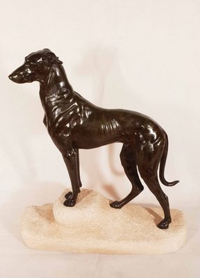 Art Deco Greyhound Sculpture by Jules Edmond Masson for Max Le Verrier, 1930s-AWH-778179