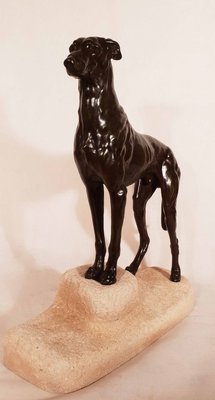 Art Deco Greyhound Sculpture by Jules Edmond Masson for Max Le Verrier, 1930s-AWH-778179