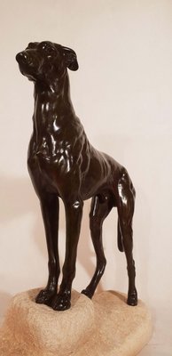 Art Deco Greyhound Sculpture by Jules Edmond Masson for Max Le Verrier, 1930s-AWH-778179