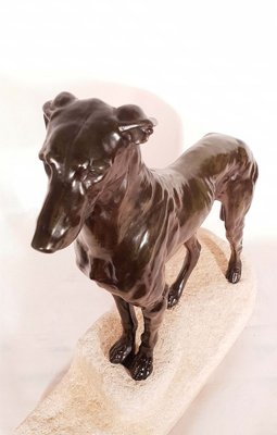 Art Deco Greyhound Sculpture by Jules Edmond Masson for Max Le Verrier, 1930s-AWH-778179