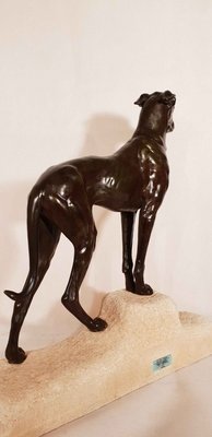 Art Deco Greyhound Sculpture by Jules Edmond Masson for Max Le Verrier, 1930s-AWH-778179