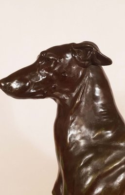 Art Deco Greyhound Sculpture by Jules Edmond Masson for Max Le Verrier, 1930s-AWH-778179