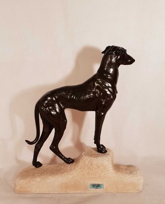 Art Deco Greyhound Sculpture by Jules Edmond Masson for Max Le Verrier, 1930s-AWH-778179