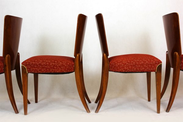 Art Deco H-214 Dining Chairs by Jindrich Halabala for UP Závody, 1950s, Set of 4-WVS-1223660