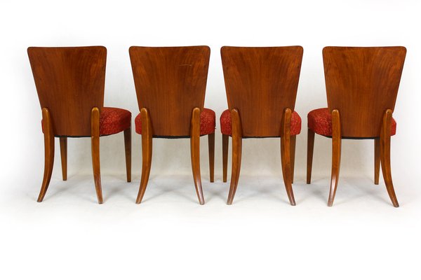 Art Deco H-214 Dining Chairs by Jindrich Halabala for UP Závody, 1950s, Set of 4-WVS-1223660