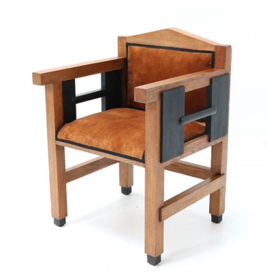 Art Deco Hague School Oak Armchair by Jacques Grubben, 1930s-MY-974990