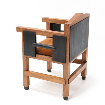 Art Deco Hague School Oak Armchair by Jacques Grubben, 1930s-MY-974990