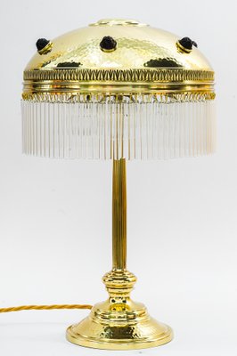 Art Deco Hammered Table Lamp with Glass Sticks, Vienna, 1920s-SPD-1751800