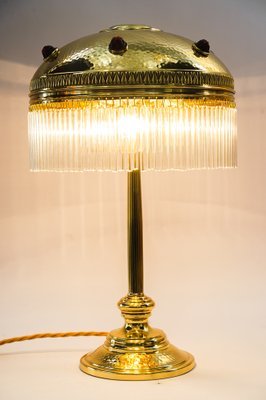 Art Deco Hammered Table Lamp with Glass Sticks, Vienna, 1920s-SPD-1751800