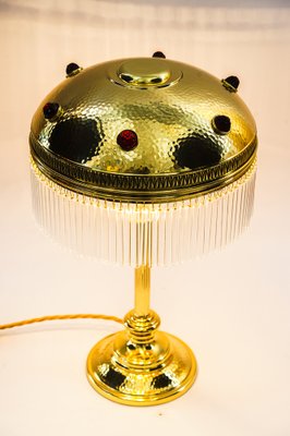 Art Deco Hammered Table Lamp with Glass Sticks, Vienna, 1920s-SPD-1751800