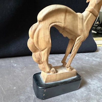 Art Deco Hand-Carved Figure of a Greyhound, 1930s-NMK-2036013