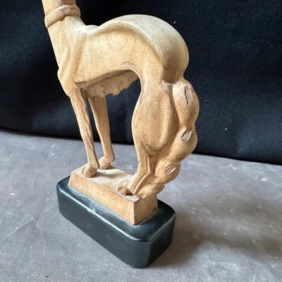 Art Deco Hand-Carved Figure of a Greyhound, 1930s-NMK-2036013