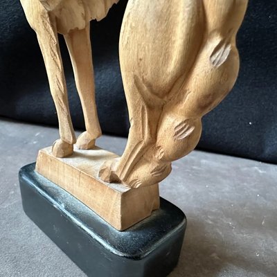 Art Deco Hand-Carved Figure of a Greyhound, 1930s-NMK-2036013