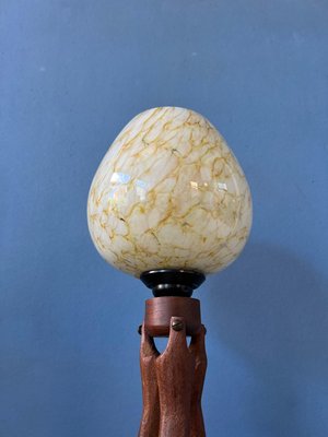 Art Deco Hand-Carved Wooden Table Lamp-ZBK-1351686