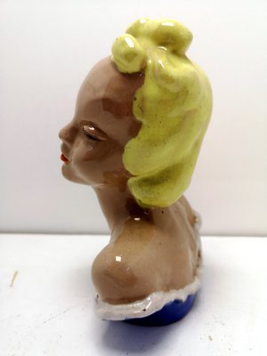 Art Deco Handmade Woman's Bust by Komlos, 1930s-UWE-1021534