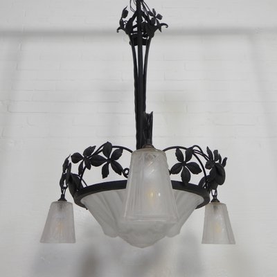 Art Deco Hanging Lamp from Muller Frères, 1930s-TL-2034804