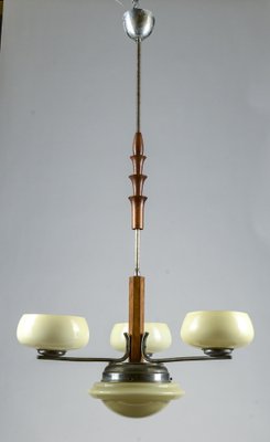 Art Deco Hanging Lamp in Metal and Glass-RAQ-1763929