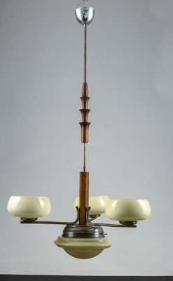 Art Deco Hanging Lamp in Metal and Glass-RAQ-1763929