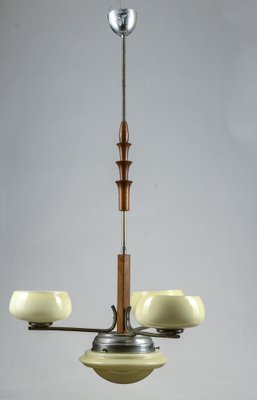 Art Deco Hanging Lamp in Metal and Glass-RAQ-1763929