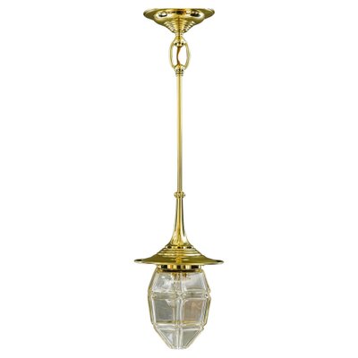 Art Deco Hanging Lamp with Cut Glass Shade, Vienna, Austria, 1920s-SPD-1781312