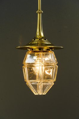 Art Deco Hanging Lamp with Cut Glass Shade, Vienna, Austria, 1920s-SPD-1781312