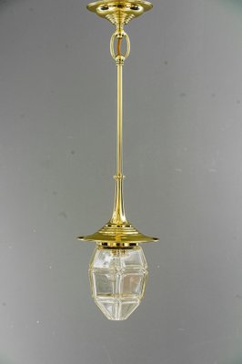 Art Deco Hanging Lamp with Cut Glass Shade, Vienna, Austria, 1920s-SPD-1781312