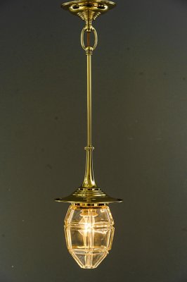 Art Deco Hanging Lamp with Cut Glass Shade, Vienna, Austria, 1920s-SPD-1781312