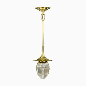 Art Deco Hanging Lamp with Cut Glass Shade, Vienna, Austria, 1920s-SPD-1781312