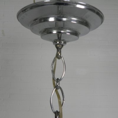 Art Deco Hanging Lamp with Marbled Glass Shade, 1930s-TL-1793773