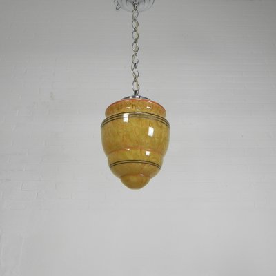 Art Deco Hanging Lamp with Marbled Glass Shade, 1930s-TL-1793773