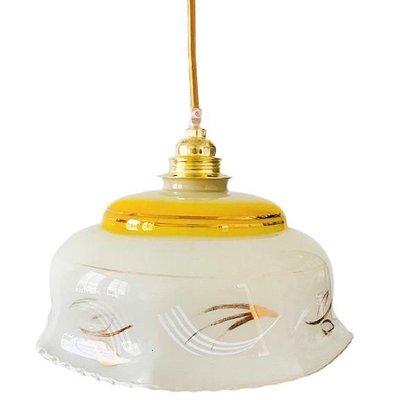 Art Deco Hanging Light in White Gold-BMU-1807708