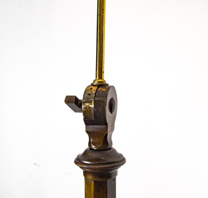 Art Deco Heavy Brass Floor Lamp, 1920s-VLO-1371601