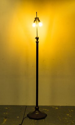 Art Deco Heavy Brass Floor Lamp, 1920s-VLO-1371601