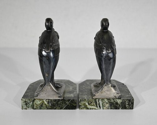 Art Deco Heron Bookends by Maurice Frécourt, 1920s, Set of 2-RVK-1354256