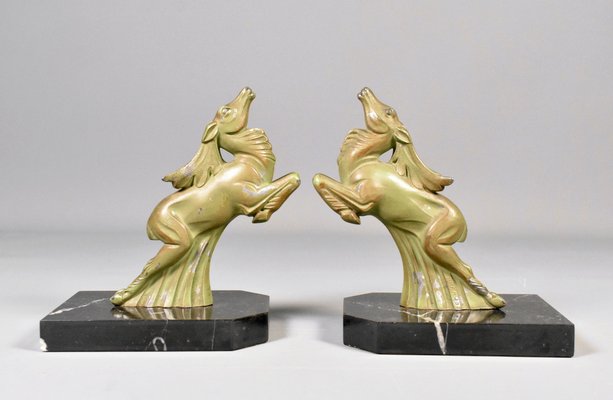 Art Deco Ibex Bookends by Franjou / Hippolyte Moreau, 1930s, Set of 2-CTD-1783550