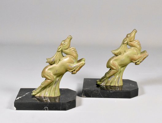 Art Deco Ibex Bookends by Franjou / Hippolyte Moreau, 1930s, Set of 2-CTD-1783550