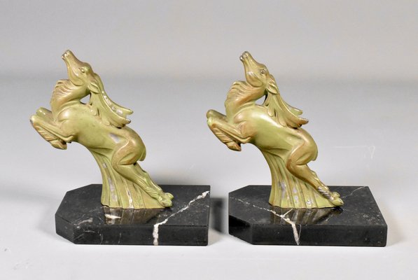 Art Deco Ibex Bookends by Franjou / Hippolyte Moreau, 1930s, Set of 2-CTD-1783550