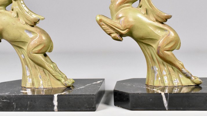 Art Deco Ibex Bookends by Franjou / Hippolyte Moreau, 1930s, Set of 2-CTD-1783550