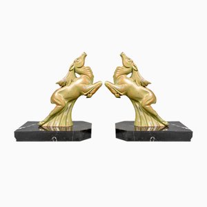 Art Deco Ibex Bookends by Franjou / Hippolyte Moreau, 1930s, Set of 2-CTD-1783550