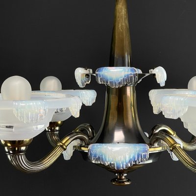 Art Deco Ice Glass Lamp from Ezan, 1930s-JUZ-1807419