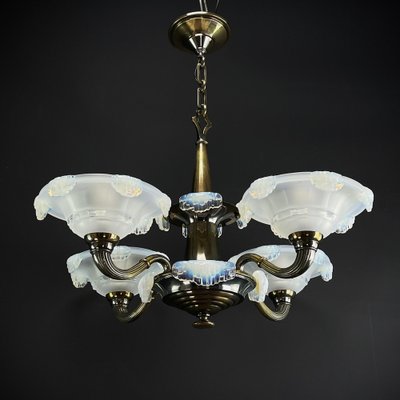 Art Deco Ice Glass Lamp from Ezan, 1930s-JUZ-1807419