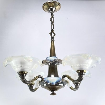 Art Deco Ice Glass Lamp from Ezan, 1930s-JUZ-1807419