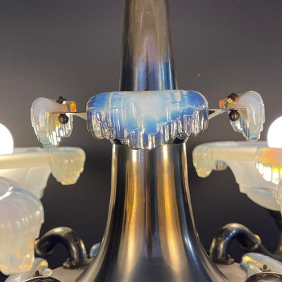 Art Deco Ice Glass Lamp from Ezan, 1930s-JUZ-1807419