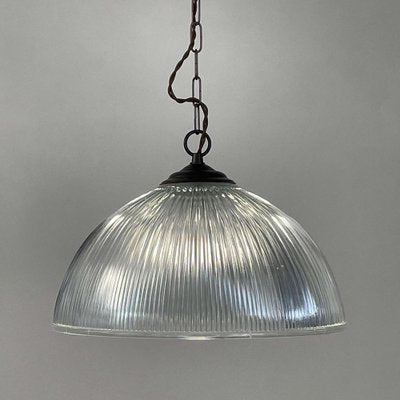 Art Deco Industrial Glass Pendant Lamp from Holophane, France, 1930s-OE-1812204