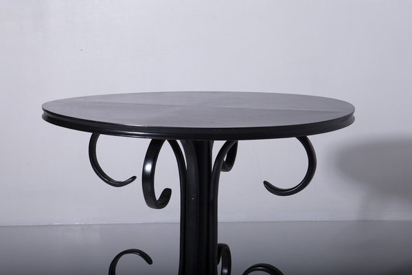 Art Deco Italian Black Round Dining Table, 1910s-RCE-1786456