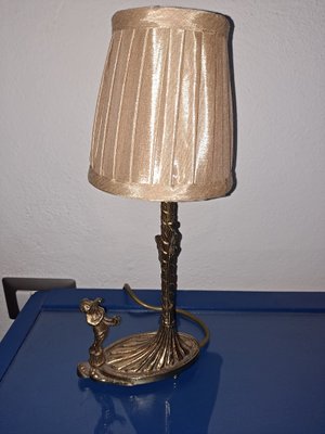 Art Deco Italian Brass Lamp with Cherub-HIT-1196530