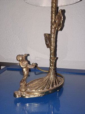 Art Deco Italian Brass Lamp with Cherub-HIT-1196530