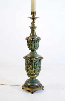 Art Deco Italian Bronze and Ceramic Floor Lamp, 1930s-FO-1369666